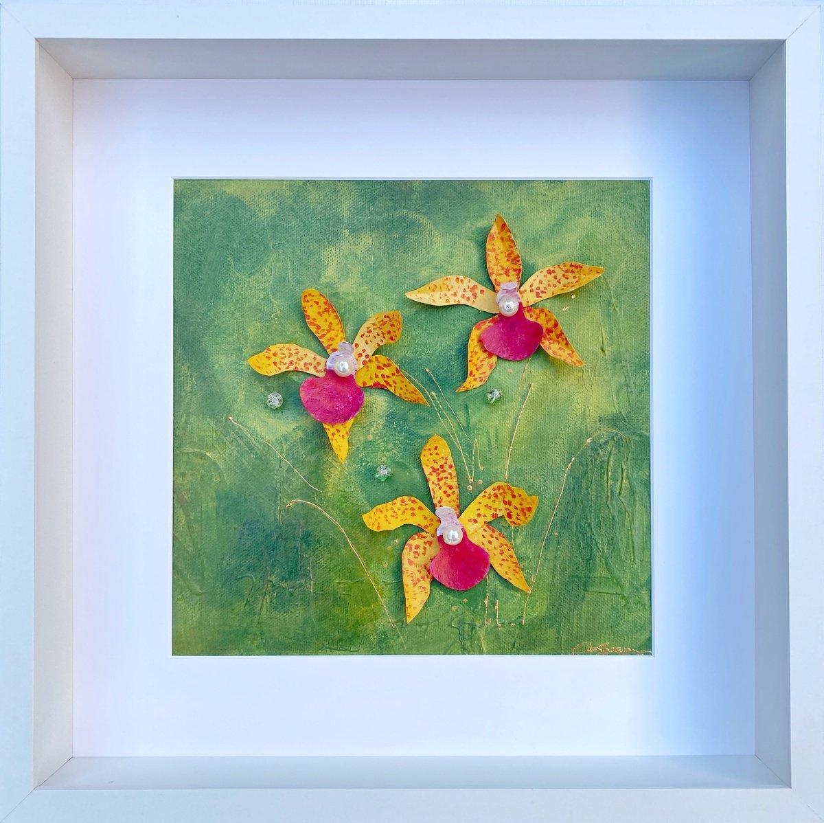 Impressionistic Relief , Orchid Reverie-1 By Swapna Namboodiri, 15 X 15, Artwork For Sale On Artfinder