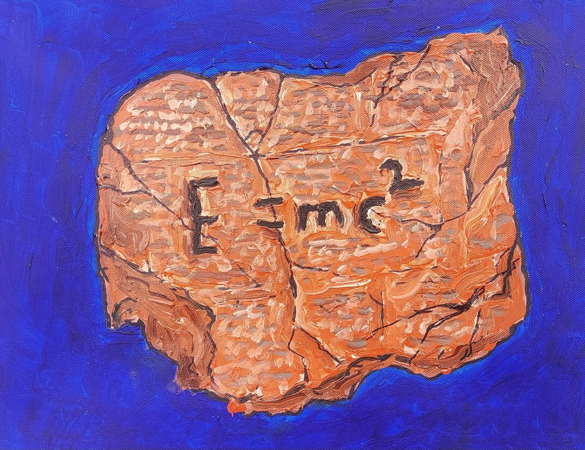 Abstract Acrylic Painting By Colin Ross Jack, 16 X 12, Einstein Equation, Original Artwork