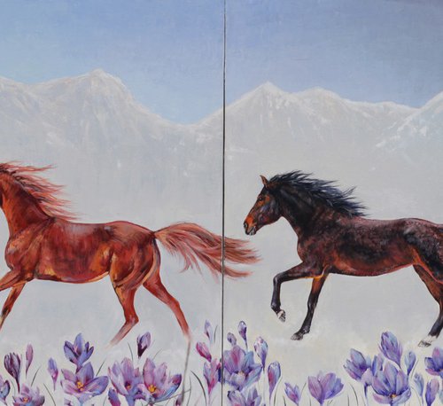 Leap into Spring/Horses by Elina Vetrova