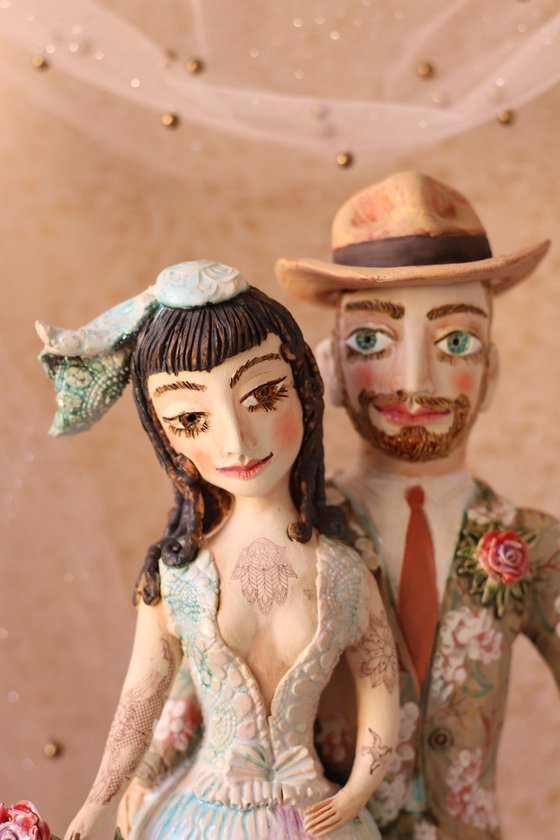 Wedding pair. Ceramic sculpture