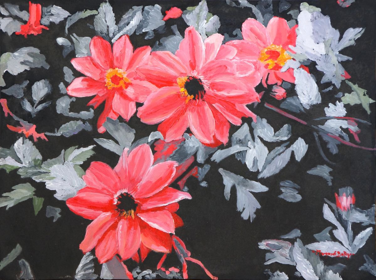 Pretty In Pink - Framed - Ready To Hang - Acrylic Paint And Ink Resist Painting by Margaret Battye