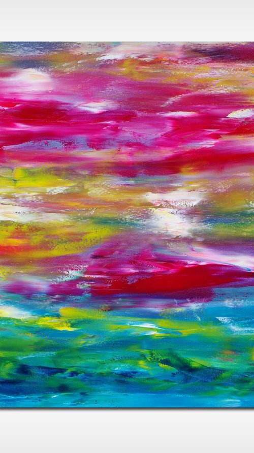 Commissioned painting "Alive II" 100x70 cm, Deep edge, LARGE XL, Original abstract painting, oil on canvas by Davide De Palma