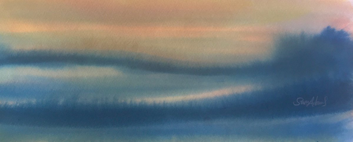 Rolling fields at dusk by Samantha Adams