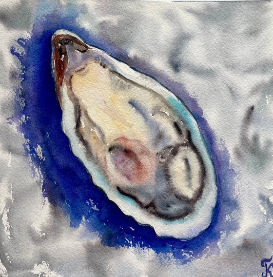 Oyster Watercolor Painting