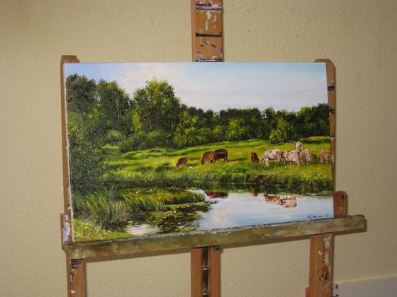 Cows by the River Meadow