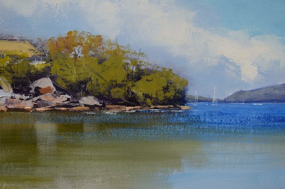 Sydney Harbour Beach Original Oil Painting
