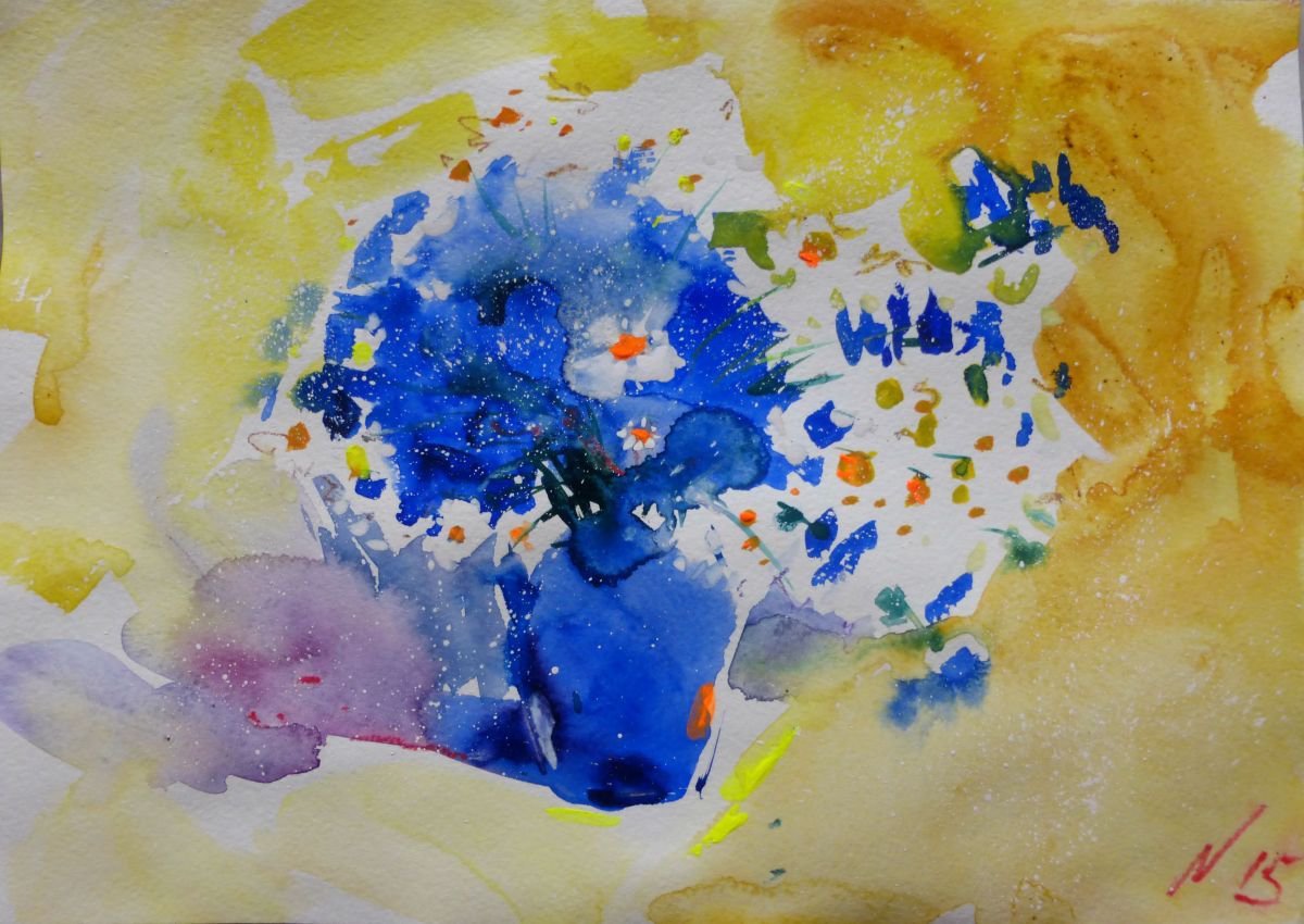 blue flowers by Nastasia Chertkova