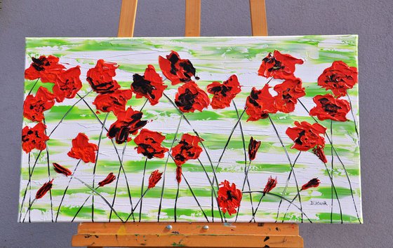 Red Poppies 90x50cm