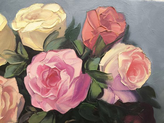 Basket of Tender Roses