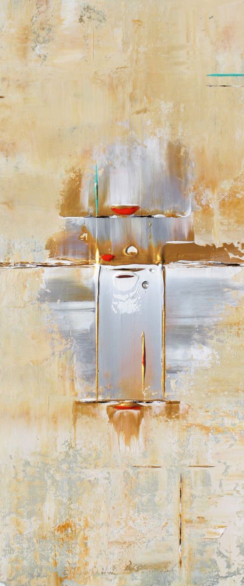Gold Red Silver Abstract Concept by Robert Lynn