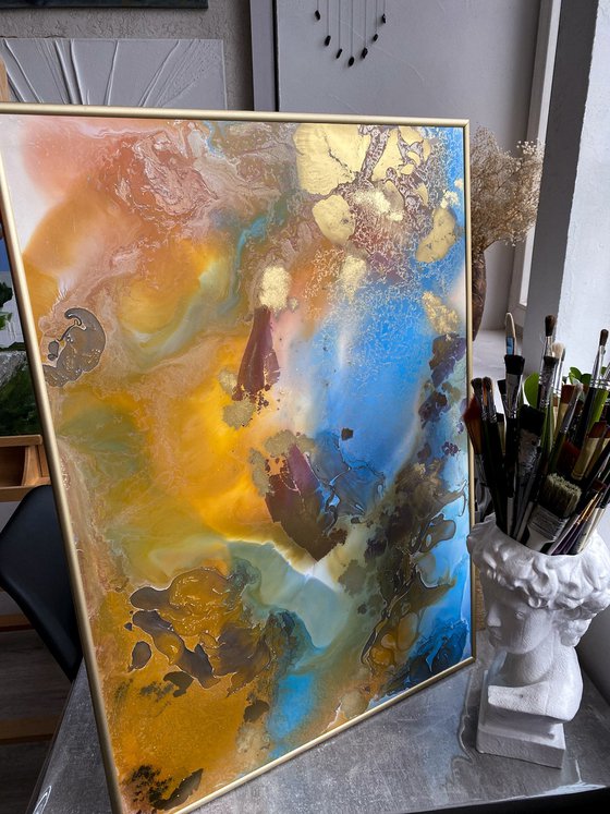 Autumn Gold Abstract Painting