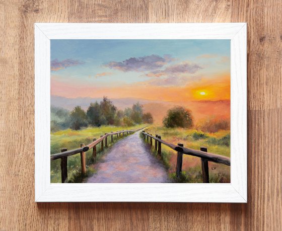 Peaceful rural path landscape