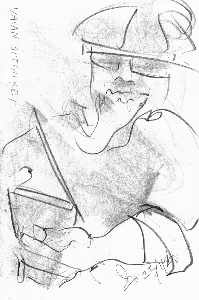 Expressive Portrait Pencil Drawing By Gordon T., 8 X 11, Vasan, Original Artwork