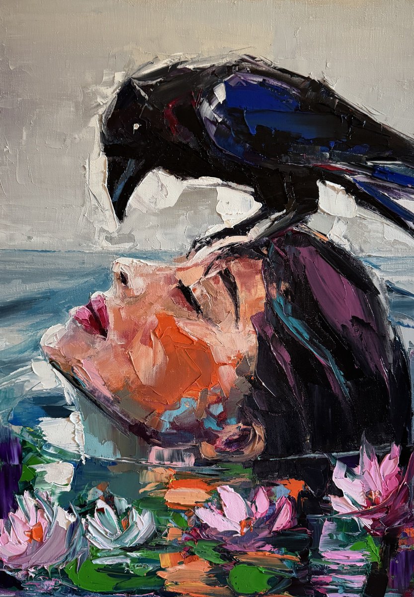 Expressive Oil Painting , Daughter Of The Lake By Lina Redford, 20 X 28, Artwork For Sale On Artfinder