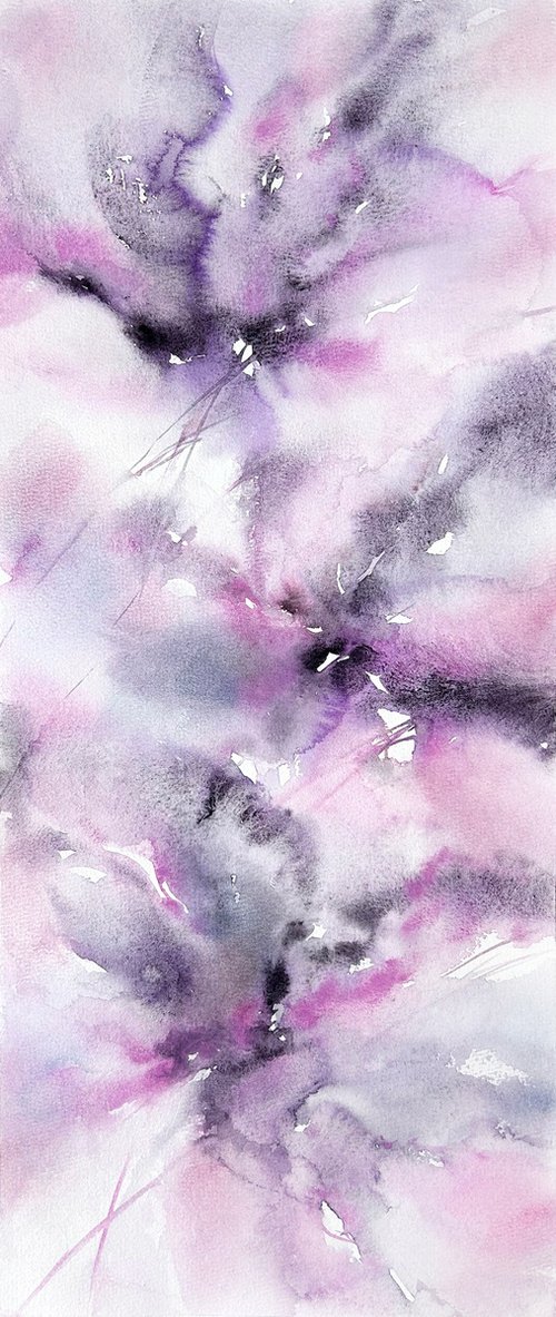 Abstract flower in pink colors by Olga Grigo