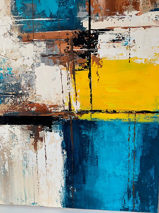 Bright lemon yellow blue