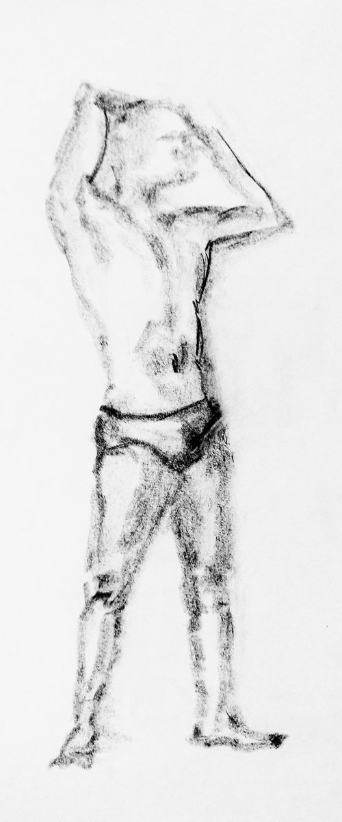 Macho.  Original nude drawing. by Yury Klyan