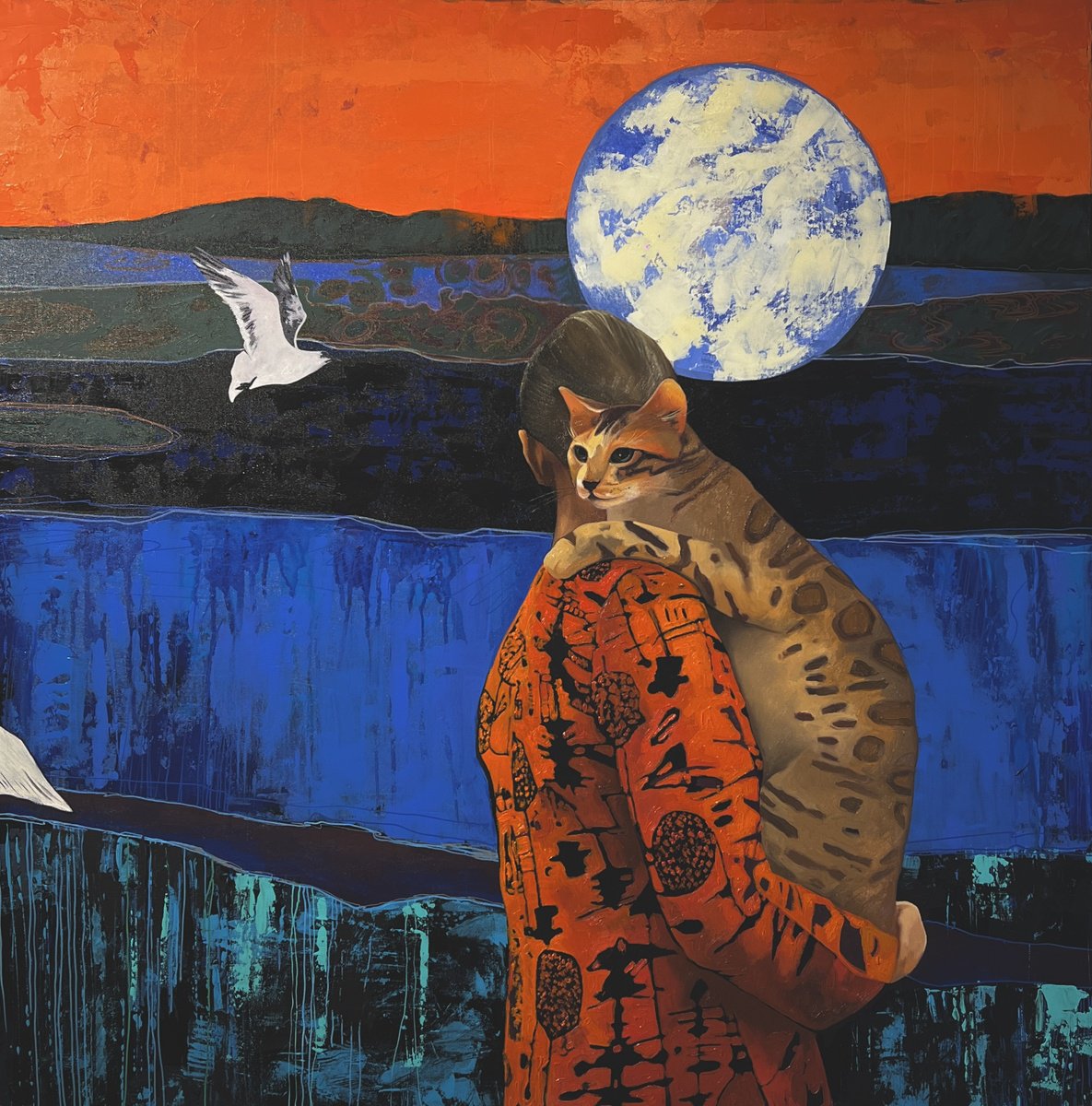 Photorealistic Animal Oil Painting By Elizaveta Pugacheva, 39 X 39, Into The Warmth, Original Artwork