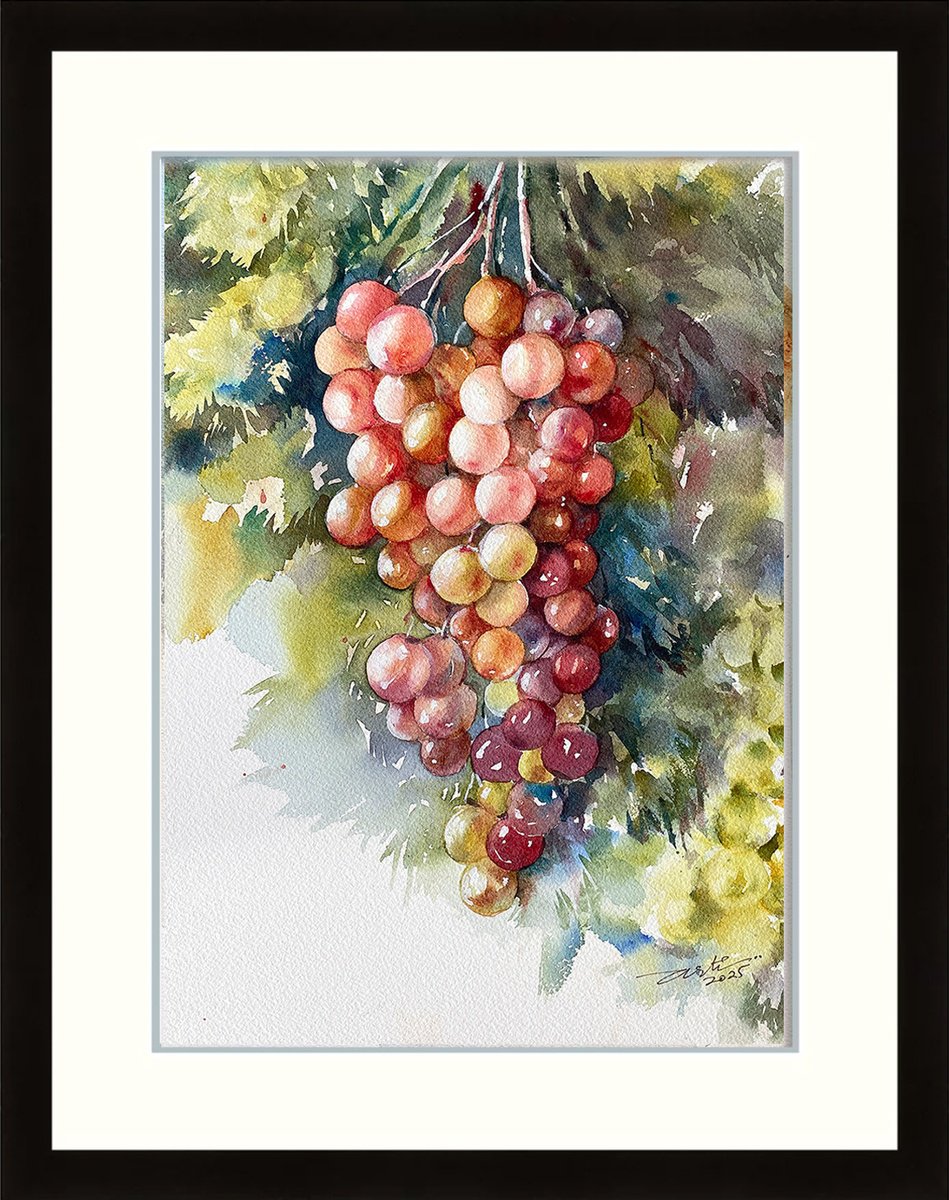 Photorealistic Botanical Watercolour By Arti Chauhan, 14 X 17, Late Summer Harvest, Original Artwork