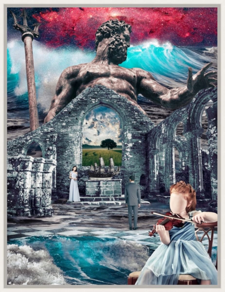 THE BRAVE TRAVELERS | Digital Painting printed on Alu-Dibond with white wood frame | Uniqu... by Simone Morana Cyla