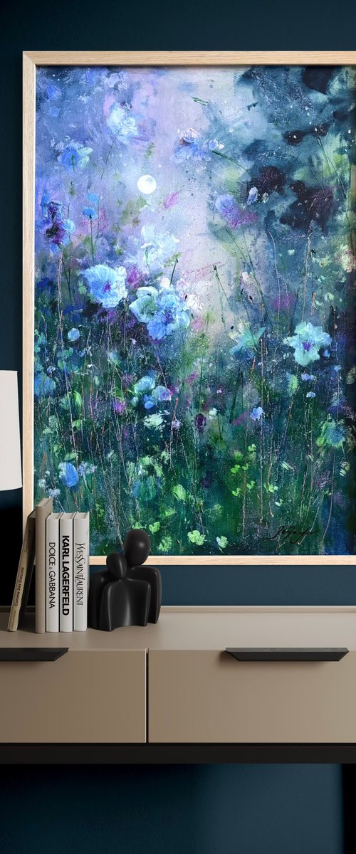 Moon Symphony In Sapphire by Jennifer Taylor