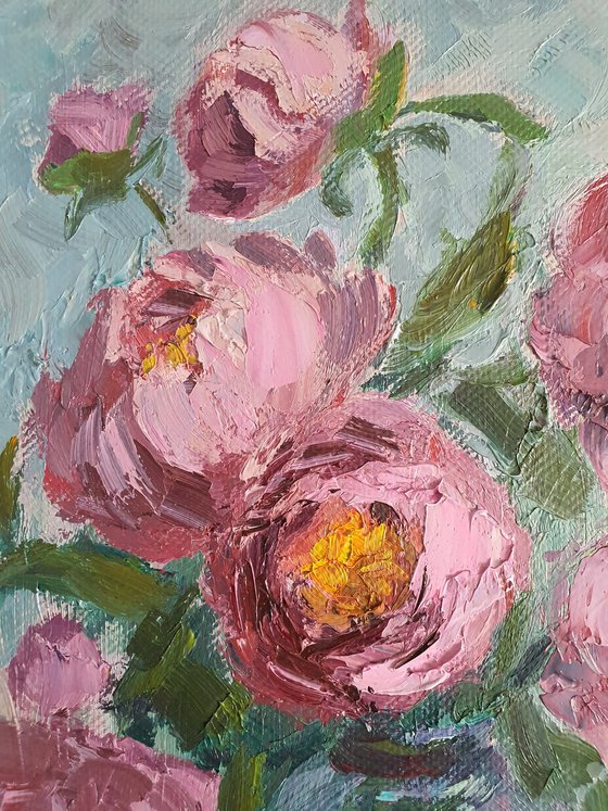 "Peonies with strawberries"