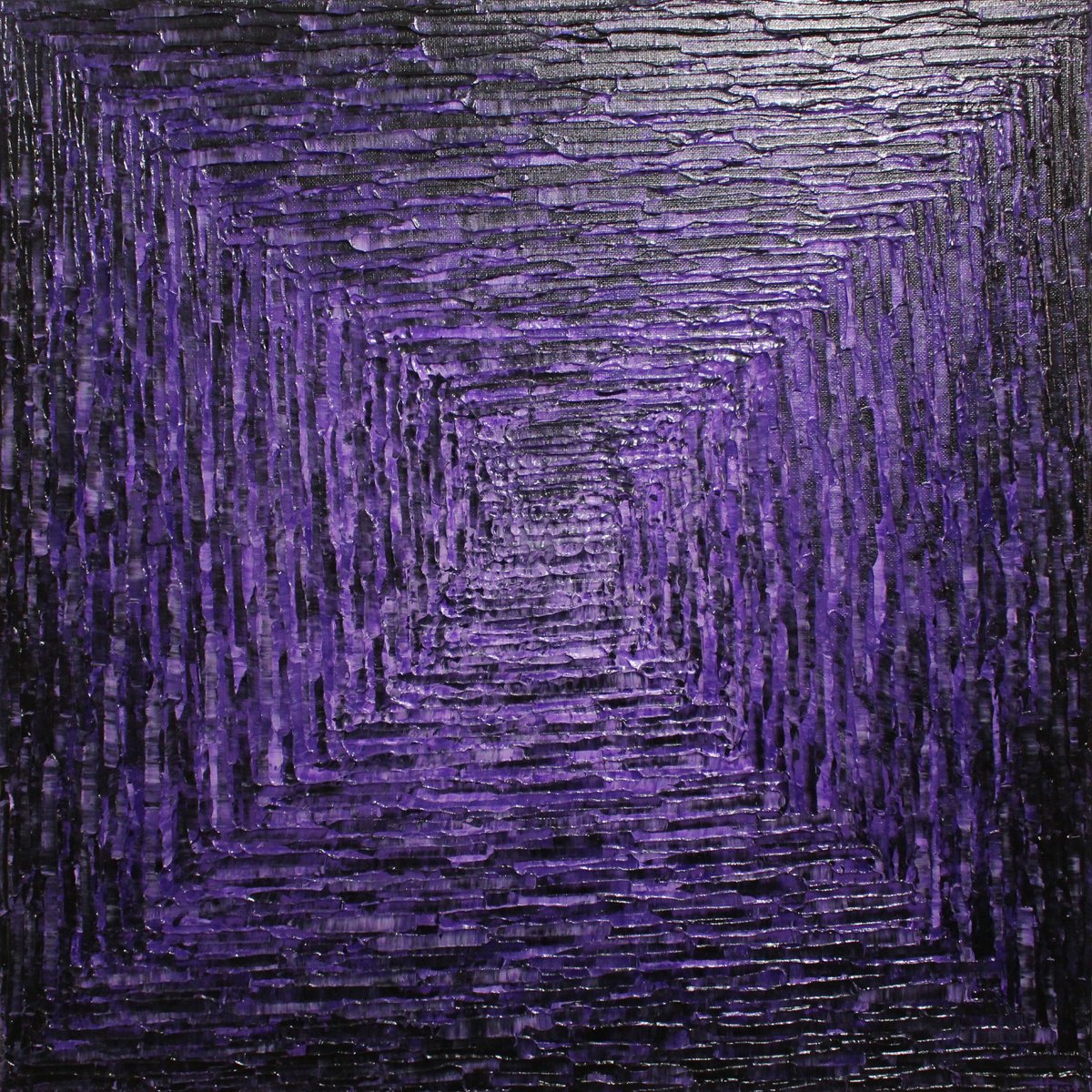 Abstract Acrylic Painting By Jonathan Pradillon, 20 X 20, Purple Square Gradient, Original Artwork