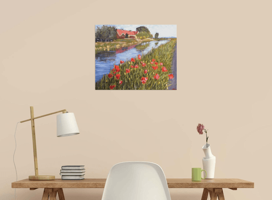 Landscape with poppies