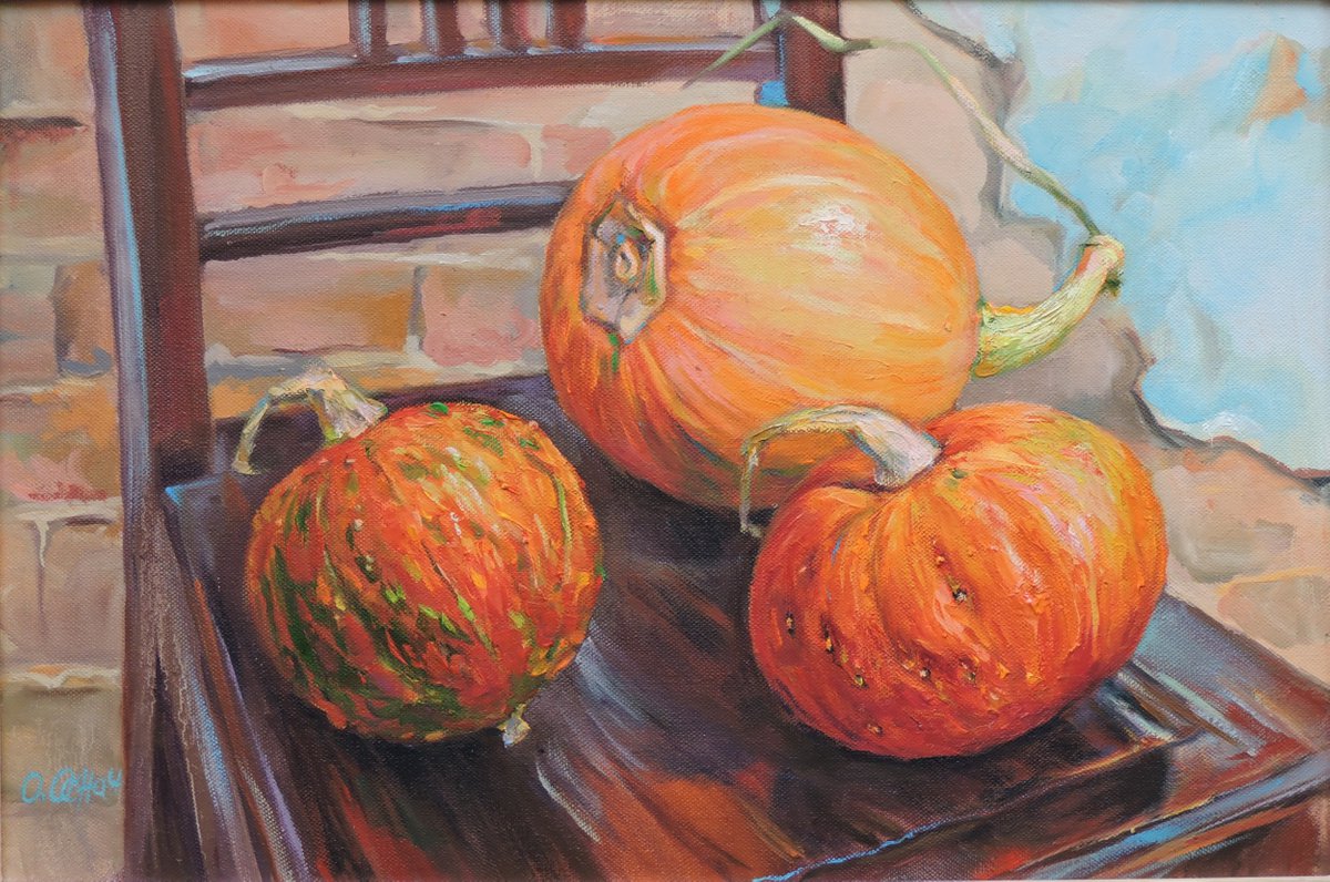 Impressionistic Still Life Oil Painting By Procach Olesia, 24 X 16", So Easy, Original Artwork