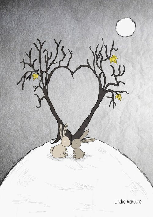 bunny love by Indie Flynn-Mylchreest of MeriLine Art
