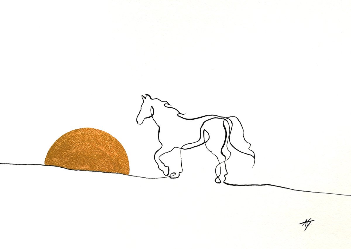 Animal Ink Drawing By Aneta Gajos, 17 X 12, Free Spirit, Original Artwork