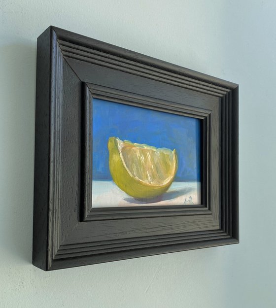 Lime Slice; Original classical still life oil painting.