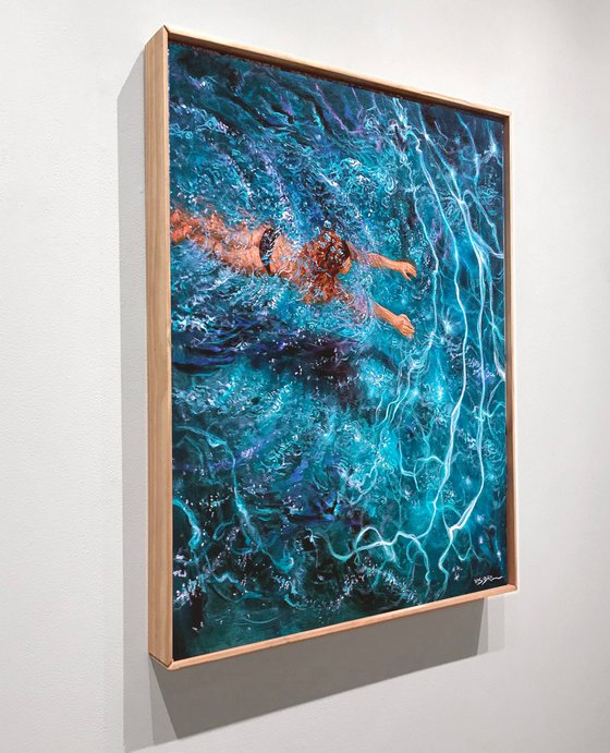 Girl swimming8, 32x32 in