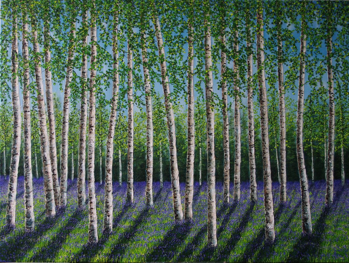 Silver Birches In Spring by Hazel Thomson