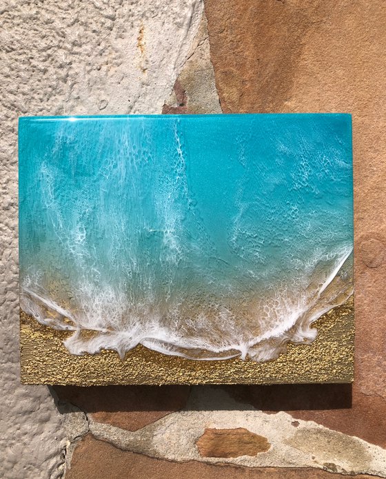 Teal Waves #27 Beachscape Painting