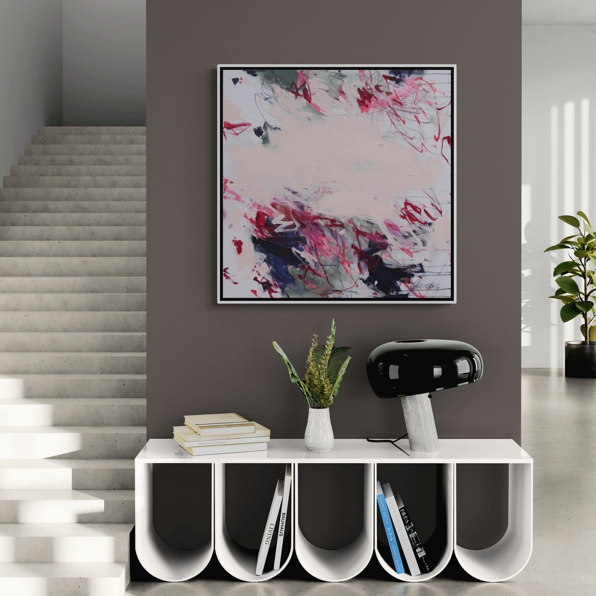 Expressive Abstract Acrylic Painting By Daniela Schweinsberg, 31 X 31, Candyland, Original Artwork