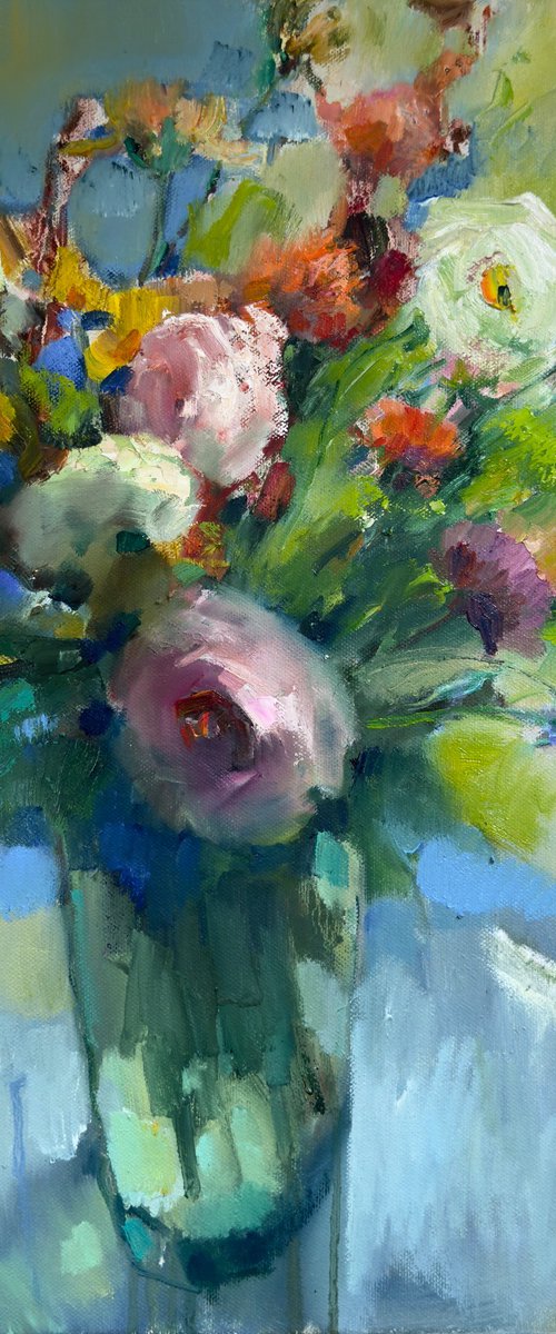 Flowers in the morning light by Olha Laptieva