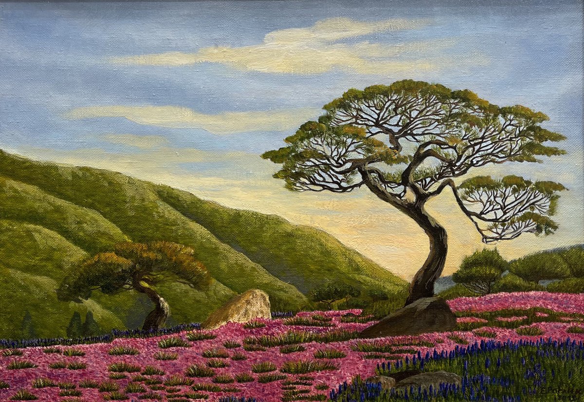 Original oil painting Two trees - 50x35 cm (2013) by Evgeniya Roslik