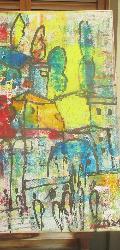 sunny tuscany scene- oilpainting 90x70cm 27,5  x 33,4 inch by Sonja Zeltner-Müller