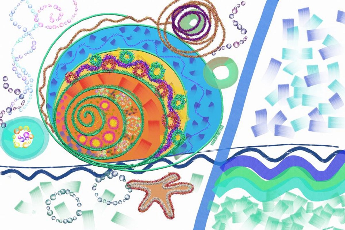 Geometric Abstract Print By Galina Victoria, 26 X 17, Ocean Fantasy, Original Artwork