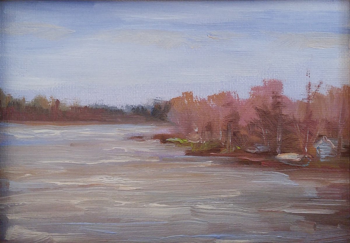 Plein air on the lake (5x7x0.1