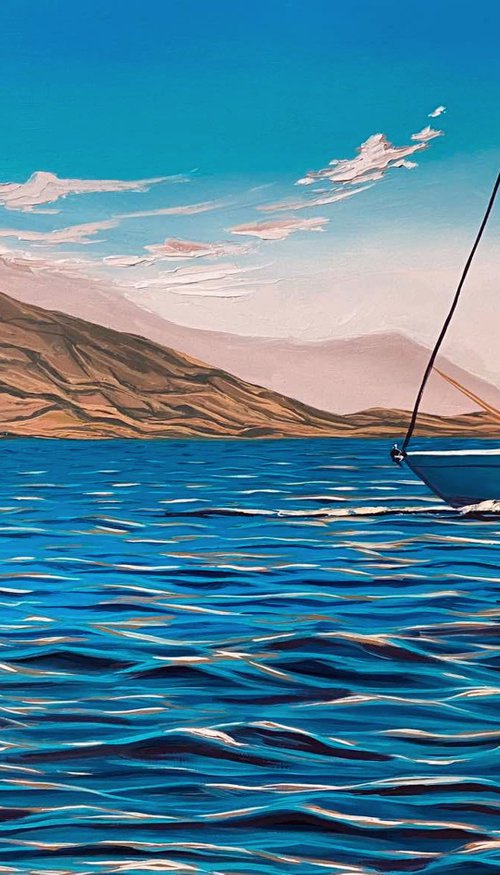 Sailboat, ocean by Elena Adele Dmitrenko