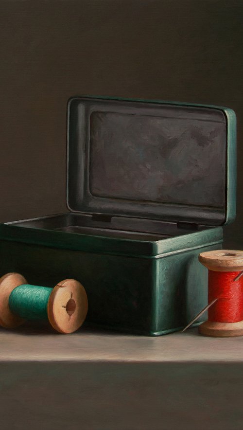 Still life with cotton bobbins by Albert Kechyan