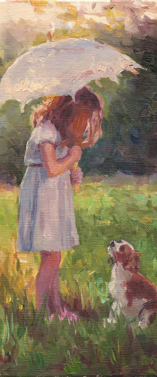 Girl and dog by Vachagan Manukyan