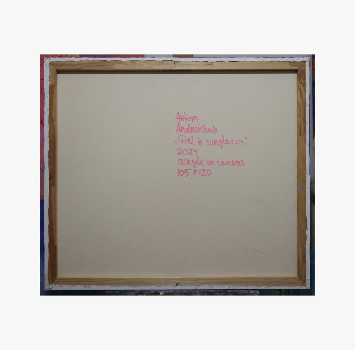 Impressionistic Portrait Acrylic Painting By Artem Andreichuk, 47 X 41, Girl In Sunglasses, Original Artwork