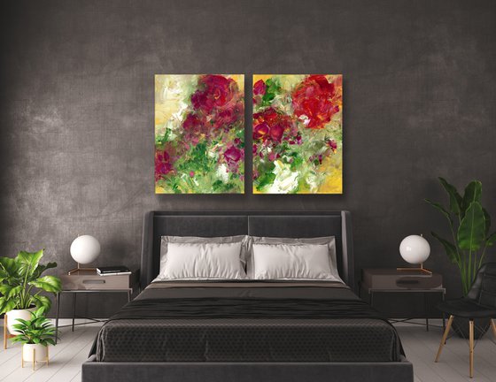 Promise Garden - diptych - 2 paintings