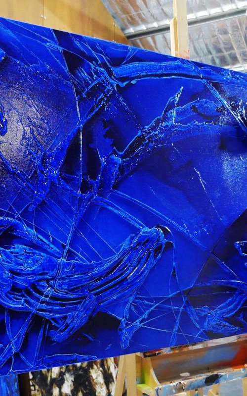 Infused Ink Ocean 240cm x 100cm Huge Texture Abstract Art by Franko
