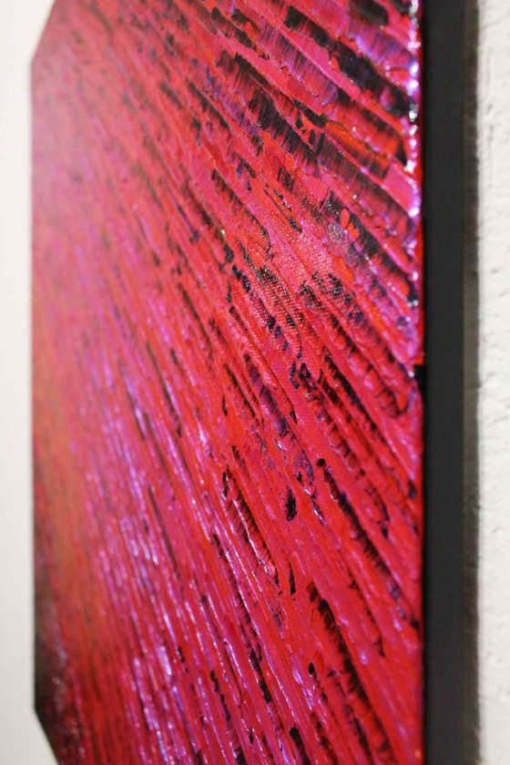 Iridescent pink red knife texture