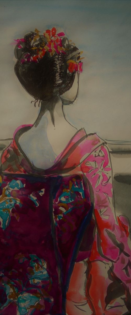 Gheisa looking the sky by Marina Del Pozo