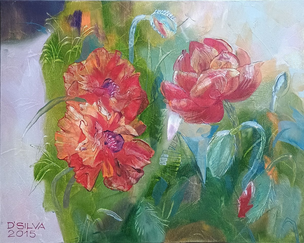 Poppy Blossoms by Silvija Drebickaite